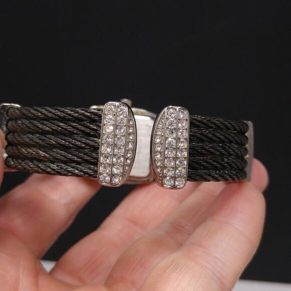 Vintage Chico's Cuff Watch Rhinestones, Needs Battery, 6 1/2 Inches - Picture 10 of 14
